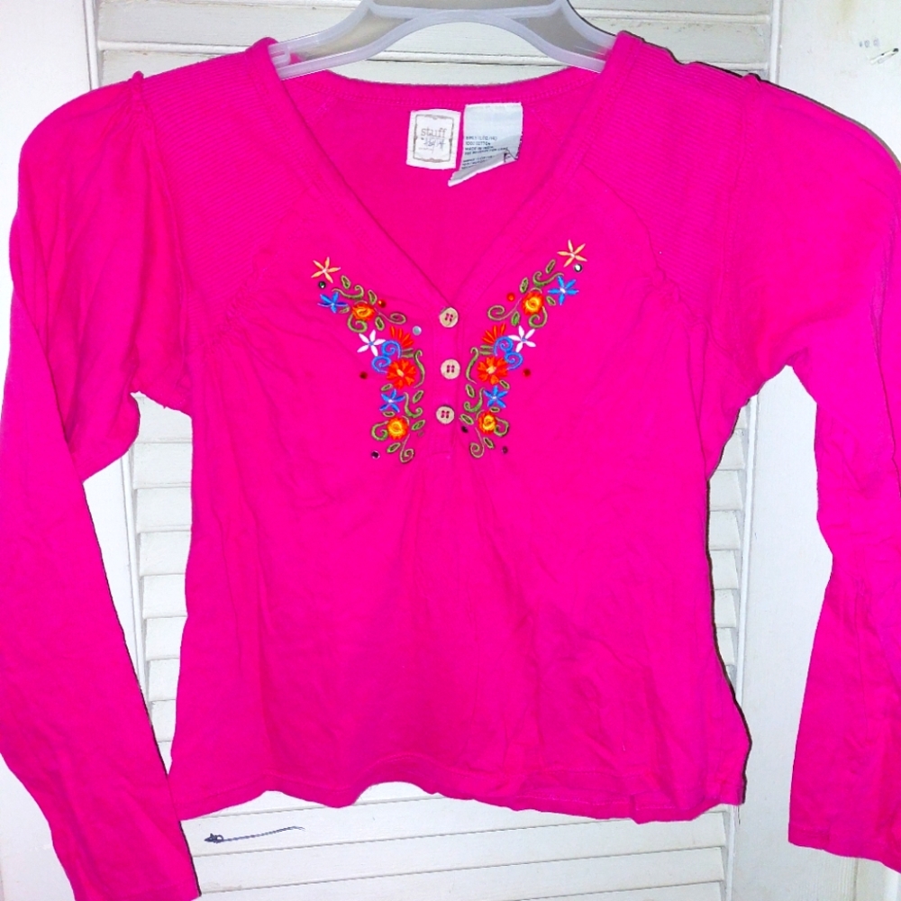 Dark Pink Long Sleeved Shirt
